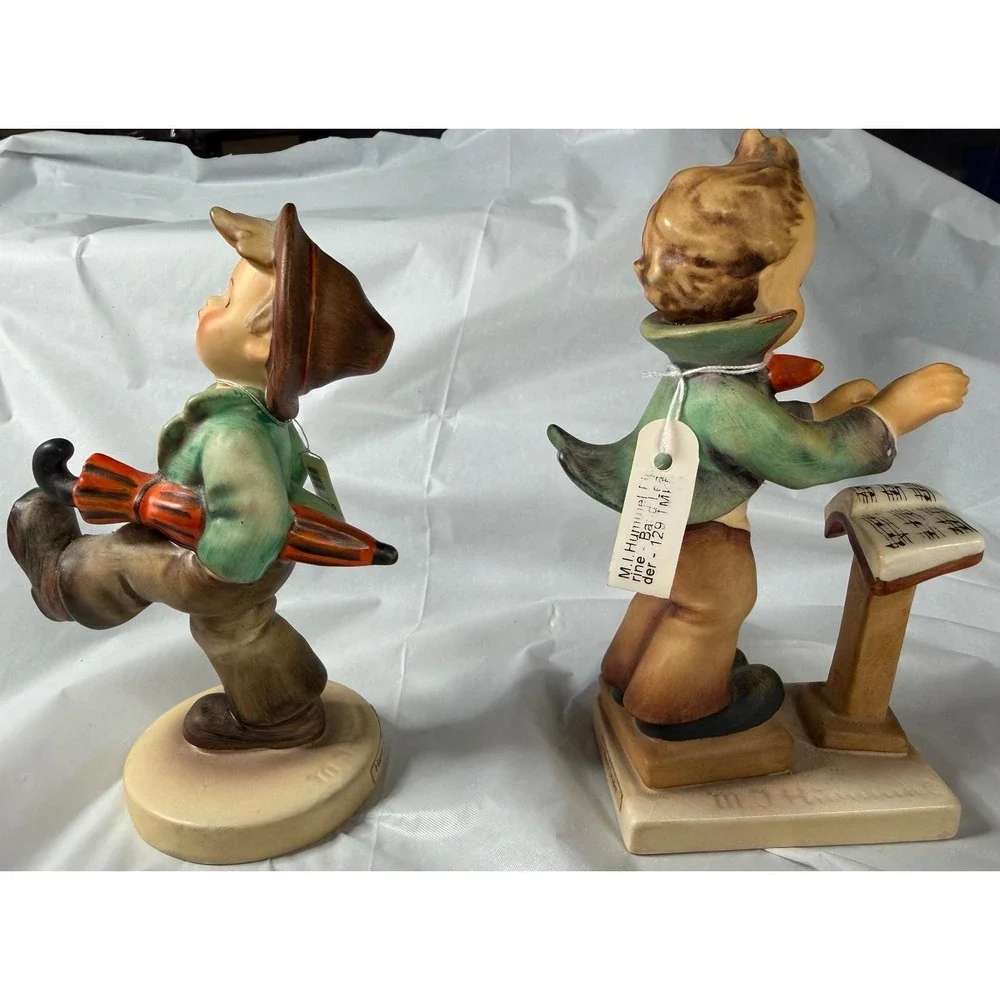 Goebel Hummel Figurines Happy Traveler 109 & Band Leader 129 W Germany Lot of 2